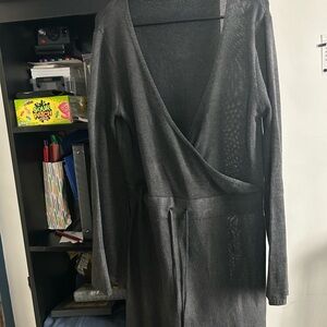 Gray Wrap Cardigan dress